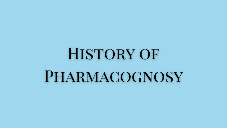 history of pharmacognosy