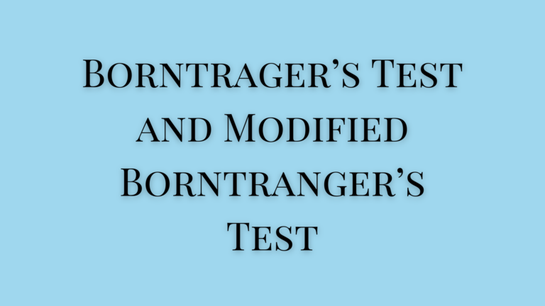 modified borntrager's test