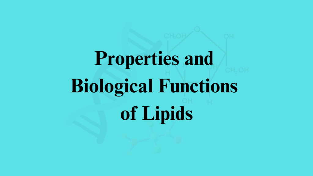 Properties & Biological Functions of Lipids