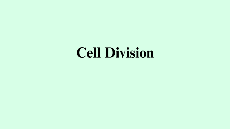 Write a Short Note on Cell Division