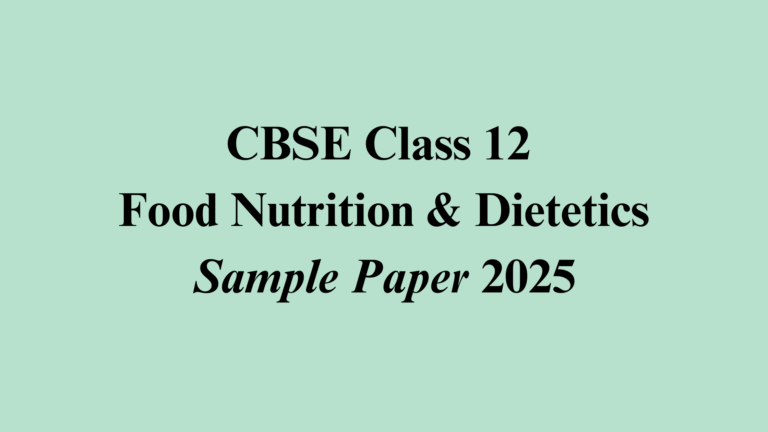 Food Production Sample Paper 2025