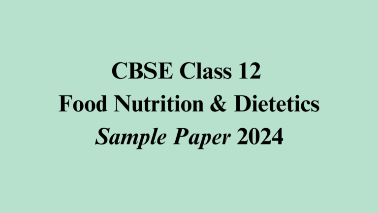 Food Production Sample Paper 2024