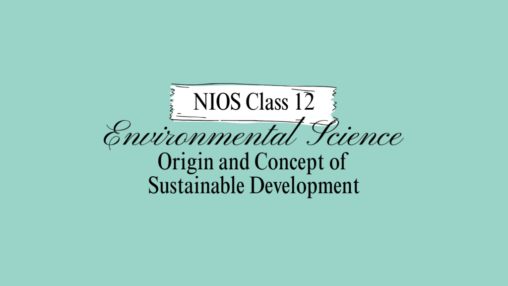 NIOS Class 12 Environmental Science Chapter 19