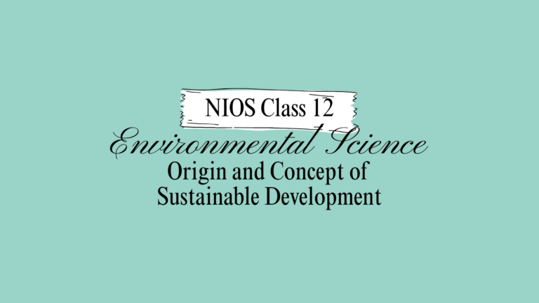NIOS Class 12 Environmental Science Chapter 19