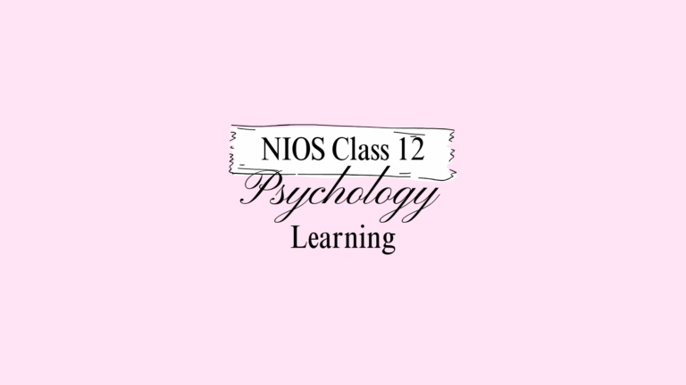 NIOS Class 12 Psychology Chapter 7 Answers