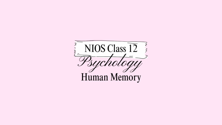 NIOS Class 12 Psychology Chapter 8 Answers