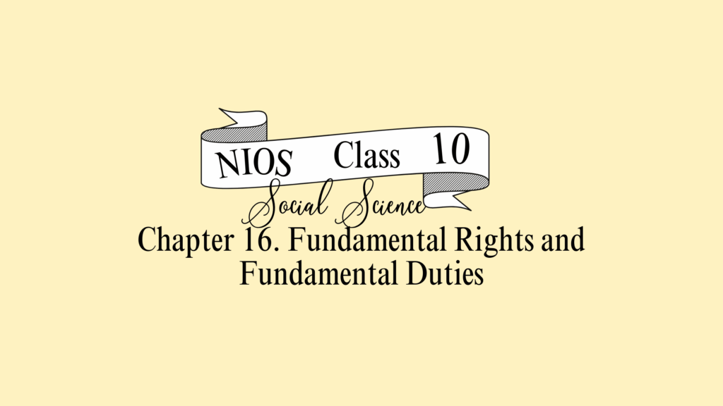 NIOS Social Science Class 10 Chapter 16 Solutions