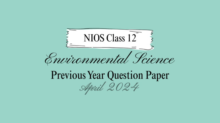 Environmental Science NIOS Question Paper