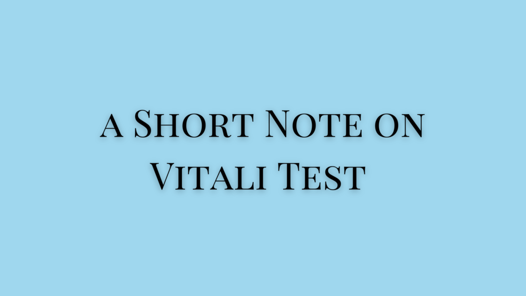 Vitali Test 